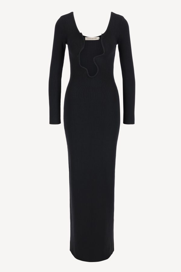 Black statement slim dress