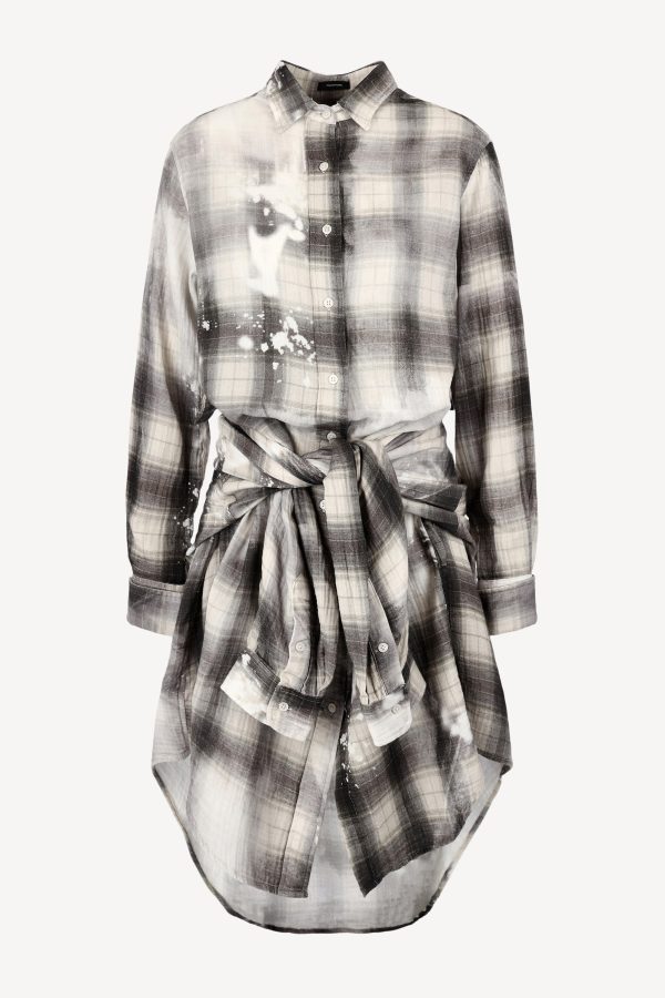 Blouse dress Bleached in ecru / brown