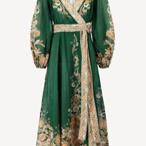 Emerald/Paisley Wrap Dress